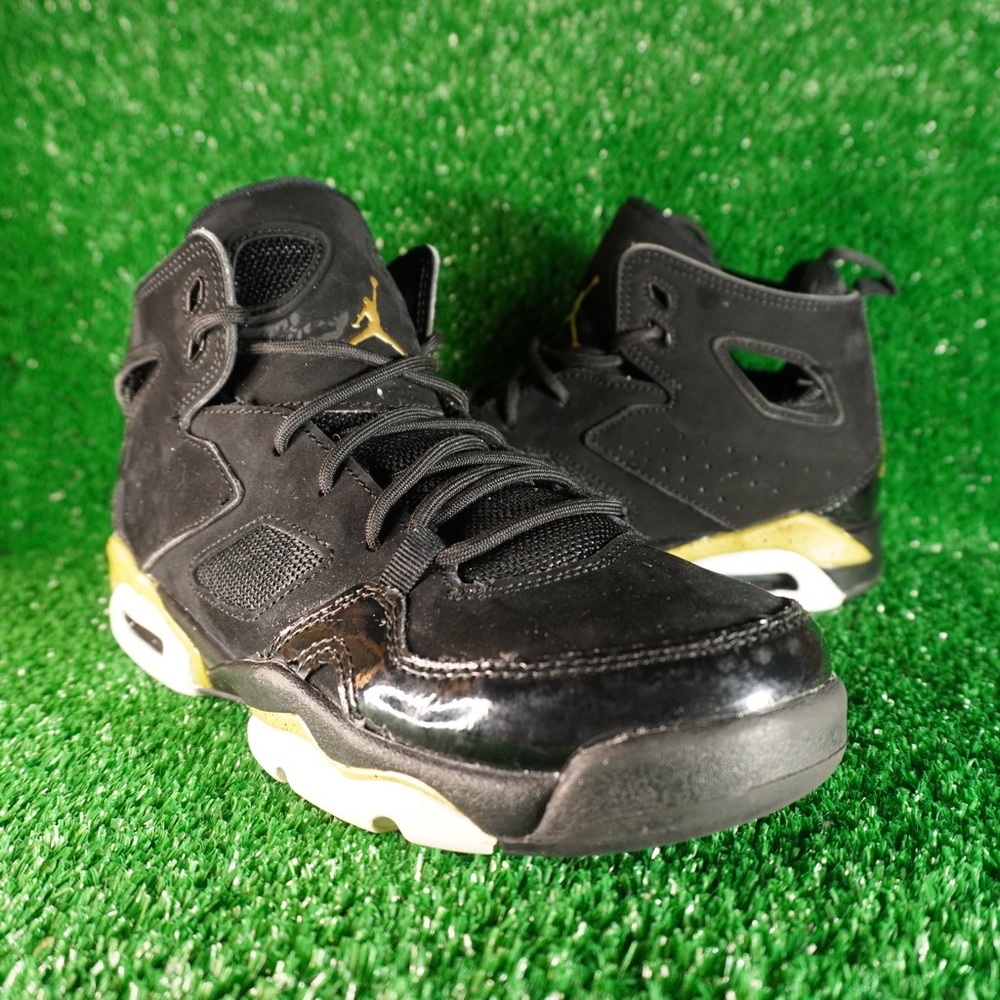 Nike Air Jordan Flight Club '91 Black Gold White Boy's Shoes US 5.5Y
